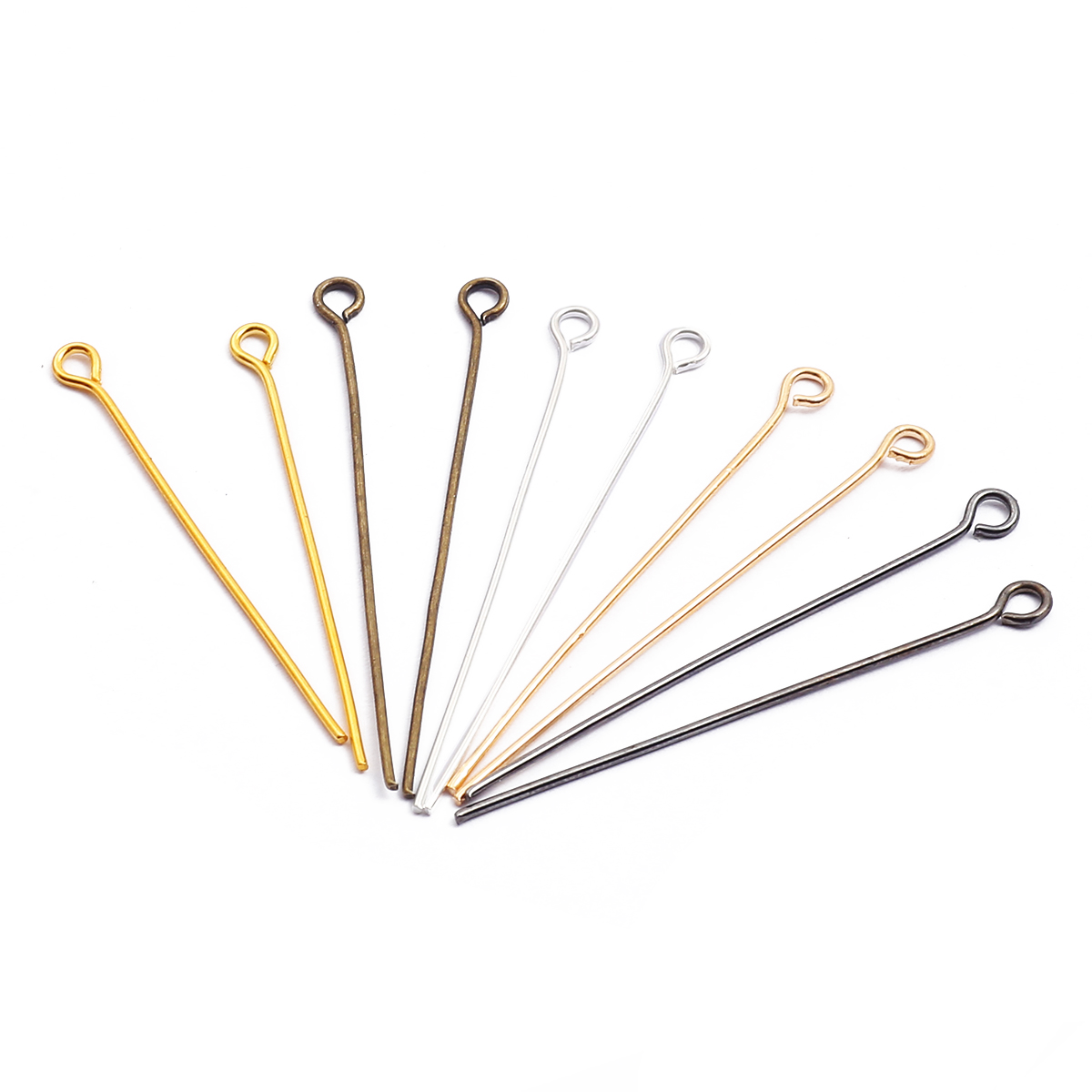 200pcs Head Eye Pins 16/20/24/30/35/40/45/50mm Eye Pins Needles Beads  Supplies DIY Jewelry Making Accessories Findings Accessories